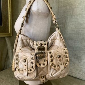 Vintage Goth Betsey Johnson studded leather bag